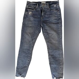 LOFT Distressed Blue Skinny Jeans